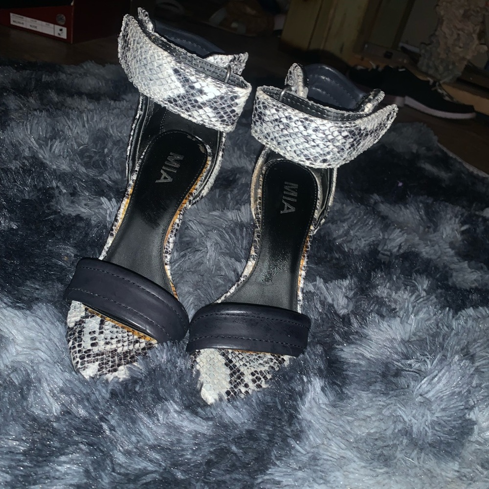 Mia snakeskin heels
